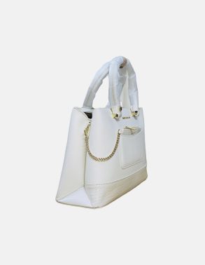 Emily Loren Premium White Ladies Handbag with Shoulder Strap