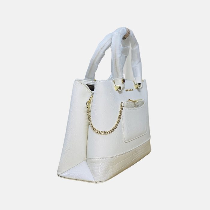Emily Loren White 02 Emily Loren Premium White Ladies Handbag with Shoulder Strap