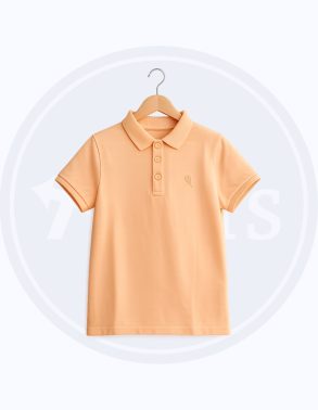 Boys Polo T-Shirt made from 100% soft knit cotton in Light Orange, Navy Blue, Sky Blue, and Light Blue for kids aged 4–5 years.