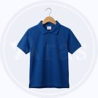Boys Polo T-Shirt made from 100% soft knit cotton in Light Orange, Navy Blue, Sky Blue, and Light Blue for kids aged 4–5 years.