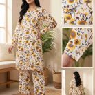Premium Ladies Linen Cord Set for Women – Printed Two-Piece Outfit | ARAS BD SHOP