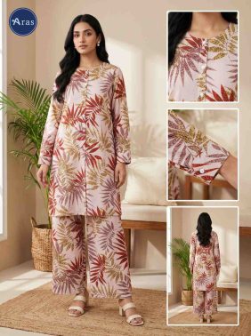 Premium Ladies Linen Cord Set for Women – Printed Two-Piece Outfit | ARAS BD SHOP